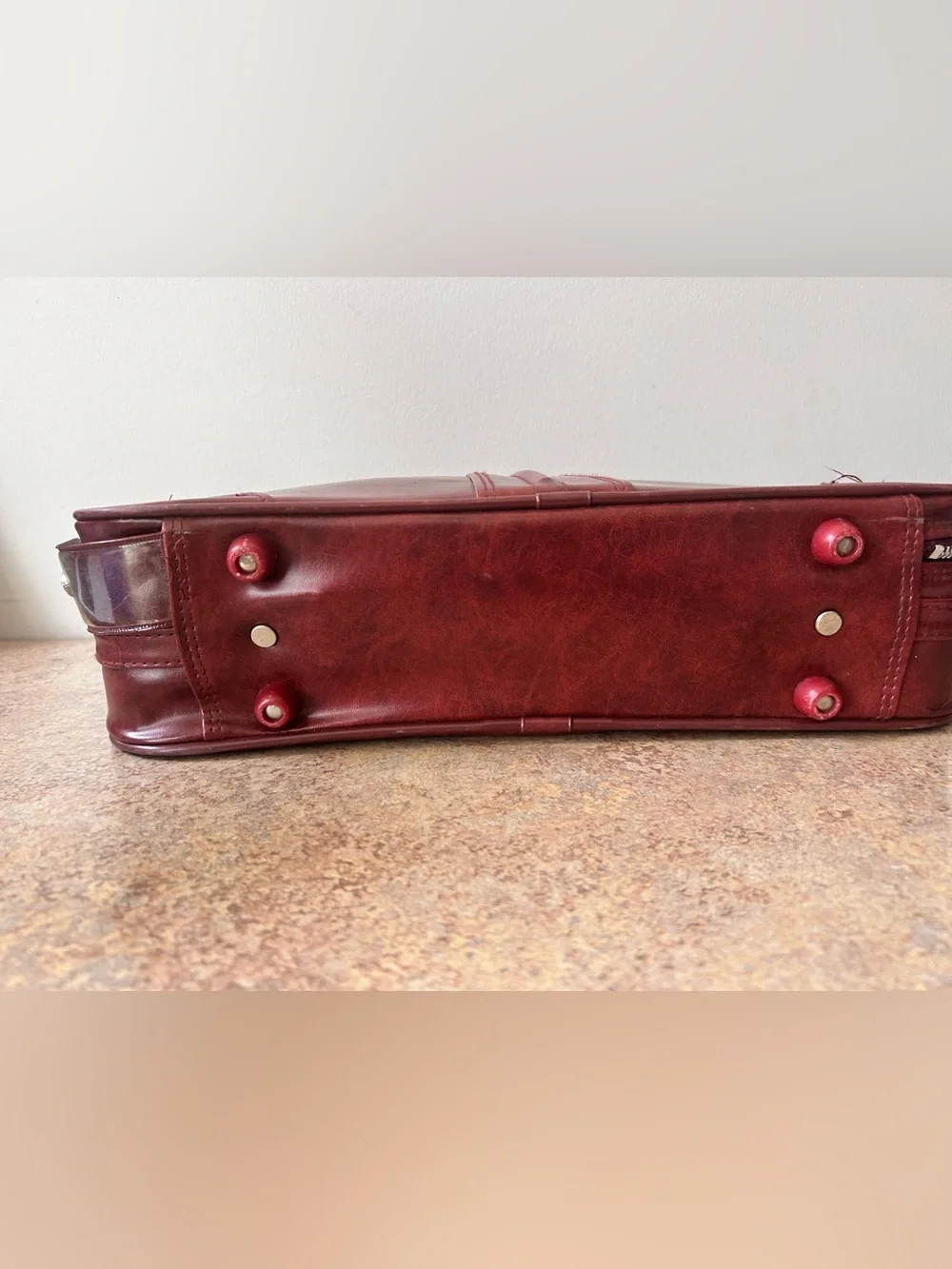 Vintage 70s Vegan Leather Overnight Bag or Briefcase 16x10x4